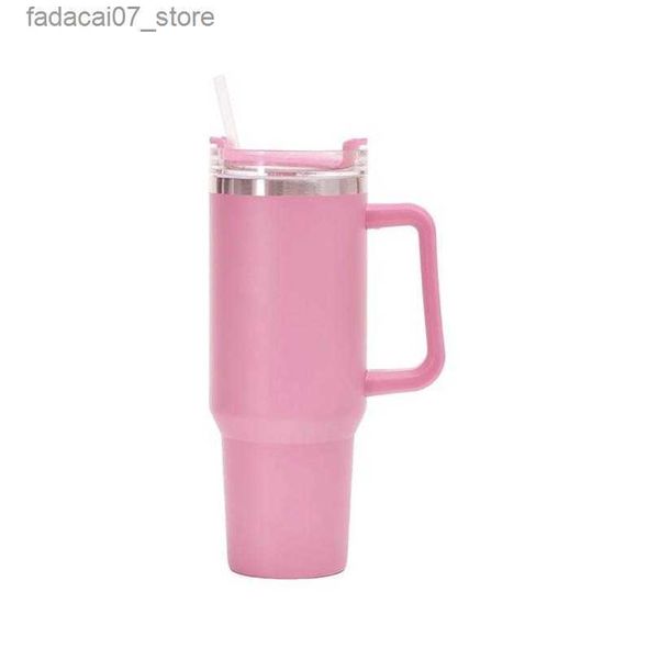 Tazas Tazas 40OZ Tumbler de acero inoxidable sin manguito Tapa St Big Capacidad Taza Taza Botella de agua Cubo en polvo Caza de levas al aire libre DH6K5Q240419