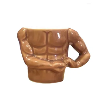 Tasses muscle tasse de gasse de consommation de consommation de bois de bois créatic créatic bourse de café de café abdominal kawaii thé