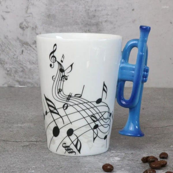 Tasses Musique Tasse De Voyage En Céramique Musicien Créatif Café Os Cadeau Chinois Pour Piano Tambour Guitare Violon Trompette Harpe Amant Enseignant