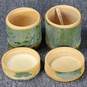 Mokken Natuurlijk materiaal Bamboe Buisbeker Mok Gevild met deksel Lepel Gestoomde rijst Glad oppervlak Melkthee