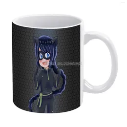 Mokken neko witte mok op maat gedrukte grappige theekop geschenk gepersonaliseerde koffie anime manga