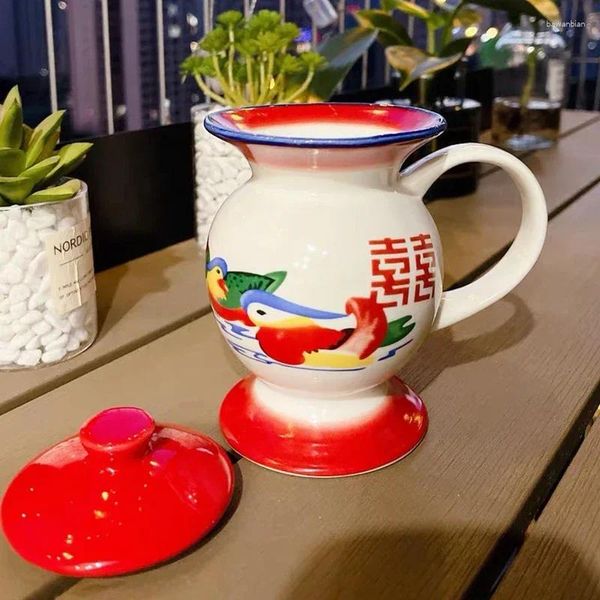 Tazas Net Red Creative Spiton Ceramic Water Cup Classic Nostalgic Chamber Boamel Taamelo Taza de café Old Fashioned Coffee Bar