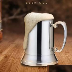 Mokken Nieuwe 16 Oz Ounce Dubbelwandige Roestvrijstalen Tankard Bierpul Cocktail Ontbijt Thee Melk Mokken 450 ml Handgreep Koffiekopje Bar Gereedschap Otqlb