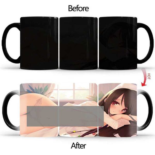 Tazas New Sexy Girl Diseño Color Cambio de tazas BSKT-010 Cazas de café y tazas Sublimation Tumblers Tazas de porcelana Barra de envío GRATIS 240410