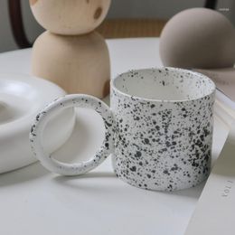 Tasses nordique grande boucle d'oreille tasse à café en céramique minimaliste personnalisé boire bière lait tasse avec poignée à pois Taza café verres