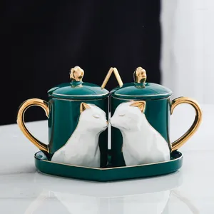 Tasses nordiques en céramique mark tasse de café couple couple de mariage de mariage cadeau haut de gamme