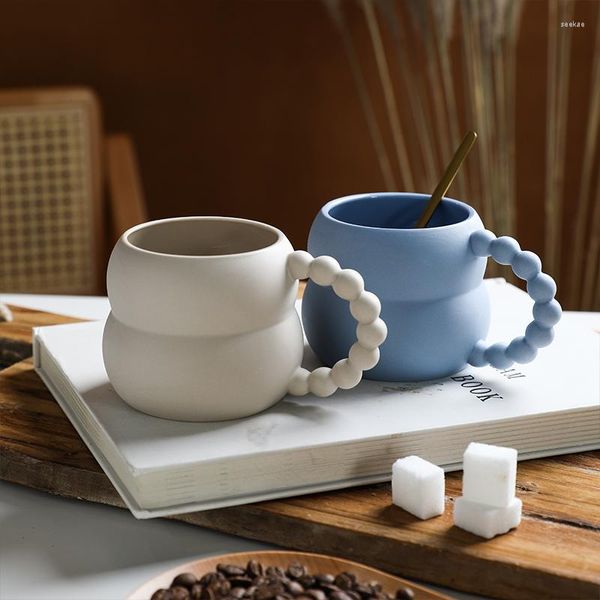 Tazas nórdicas creative cerámica linda taza de café artes hechas a mano decoración del hogar desayuno taza de té de té de té de bebida personalizada o pareja regalo