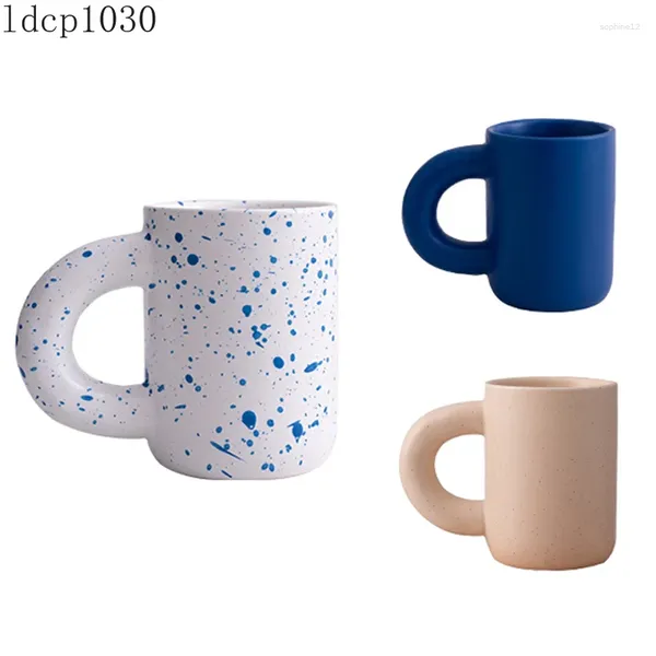 Tasses nordiques créatives en céramique encre dot tasse de café 280 ml couple d'eau domestique handle poignée tasse tasse de cuisine barre des ustensiles