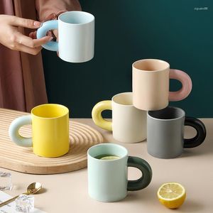 Tasses nordique créatif Morandi couleurs assorties en céramique personnalisé grosse poignée tasses pour café thé lait Couple tasse tasse verres