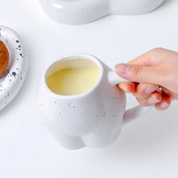 Tazas Taza De Leche Pintada Creativa Nórdica Artesanías De Cerámica Arte Del Cuerpo Humano Agua Para El Hogar Té De La Tarde Y Bebidas Frías.