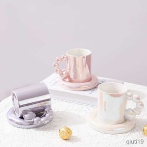 Tasses filles nordiques étoiles en céramique colorées de luxe poignée tasse à café macaron couleur mignon tasses à café et tasses R230713