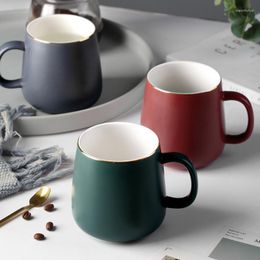 Tazas Nordic Minimalista Cerámica Phnom Penh Mark Cup Hombres y mujeres Hogar Café Beber con tapa Cuchara Oficina Pareja Modelos