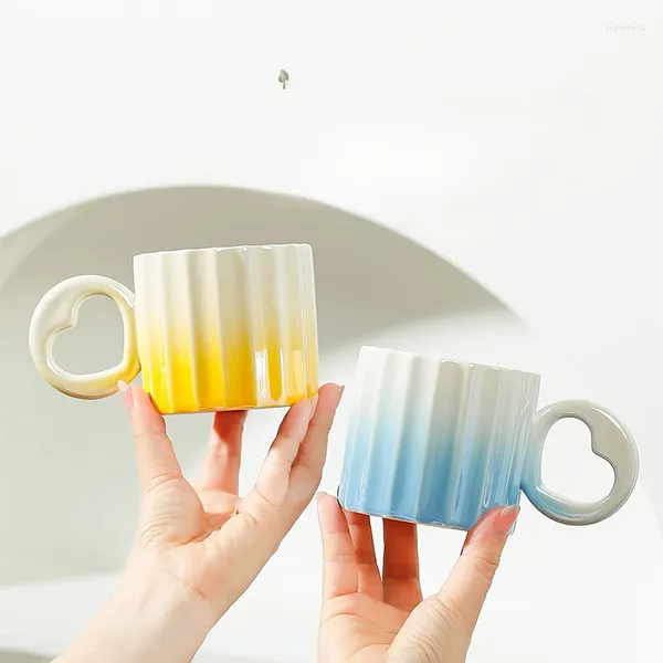 Tazas estilo nórdico tazón de cerámica elegante para hombres y mujeres Merdinaciones en el hogar Copa de agua Glaze Pearl Gradiente Color al por mayor