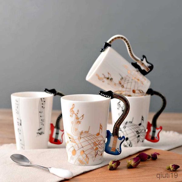 Tazas novedosa música nota taza de cerámica tazas de café personalidad botella de agua regalo de cumpleaños de Navidad R230712