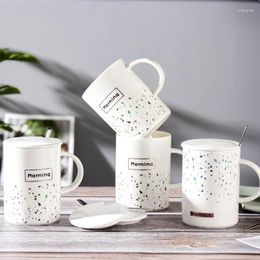 Mokken Online Celebrity Creative Terrazy Ceramic Cup met deksel praktisch geschenk eenvoudig ontbijtgranen