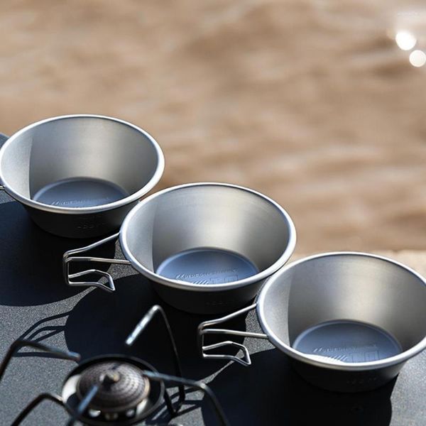 Tasses bol extérieur Portable Camping tasse à eau tasse avec poignée résistant à la Corrosion vaisselle randonnée pique-nique équipement de cuisine