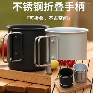Tasses extérieures camping pliant petit thé tasse de thé portable ultra léger en aluminium en alliage pique-nique midi eau