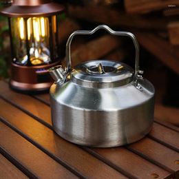 Mokken Outdoor Kettle Camping Coffee Pot Roestvrijstalen kookplaat Wear-resistente theepotten Handig wateraccessoire