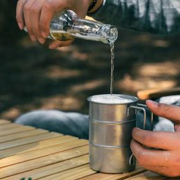 Tasses en plein air tasse en acier inoxydable grande capacité bière rétro thé vieux large bouche Camping tasse auto-conduite Tour