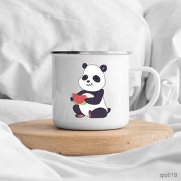 Tasses Panda Ours Tasse Petite Amie Idées Cadeaux Mignon Tasse À Café Panda Cadeaux Camper Décor Camping Émail Tasse Cadeaux D'anniversaire pour Ami R230713