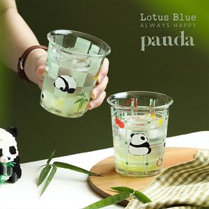 Mokken Panda Little Flower Reverse Cup Glas Creative Home Sap Coffee Mok Cool Drink Leuke stijl Watterfles 230815