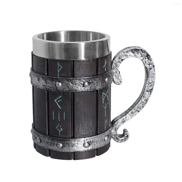 Tasses Fête Tankard Tasse À Café Maison Boisson Bar Décor Tasse À Bière Unique Portable Cadeau Rétro Viking Verre À Vin Bureau En Acier Inoxydable