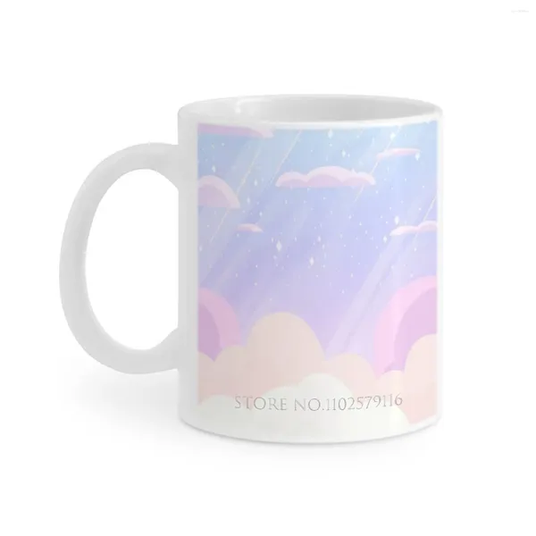 Tazas Pastel Cielo Taza blanca Taza de té Café Amigos Regalo de cumpleaños Cielo Nubes Estrellas Cmyk Cmyw Dibujos animados Kei Hada