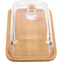 Tasses Pâque assiette à gâteau transparent Plaques de gâteau de serveur support de plateau de bac Affichage poêle en bois couvercle