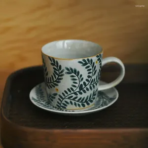 Mokken Peer Bloesom handgeschilderde Catkin Japans-stijl koffie Cup Afternoon Tea en Saucer 200 ml Latte