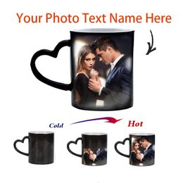 Tazas Personalizadas Mágicas Taza que cambia de color personalizada Calor activado cualquier imagen P o o texto impreso en la taza Papá Regalo del día de la madre 231216