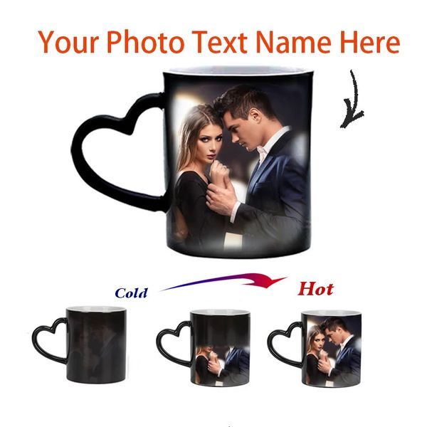 Tazas Personalizadas Mágicas Taza que cambia de color personalizada Calor activado cualquier imagen P o o texto impreso en la taza Papá Regalo del día de la madre 231216