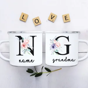 Mokken Gepersonaliseerde Aangepaste Naam Emaille Cups Jaar Party Decor Valentijnsdag Bruiloft Kerstcadeaus Voor Familie Lover Vrienden