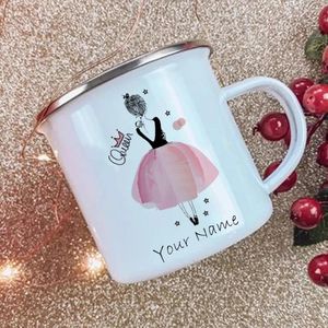 Tasses Cadeaux personnalisés tasse en émail avec votre nom imprimé Custom tas tasse cadeau sublimation Tubler drôle de tasses à café