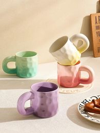 Tasses personnalisées dégradé Couple tasse d'eau 350ml usage domestique petit déjeuner lait Vintage tasse à café en céramique avec de grandes oreilles poignée