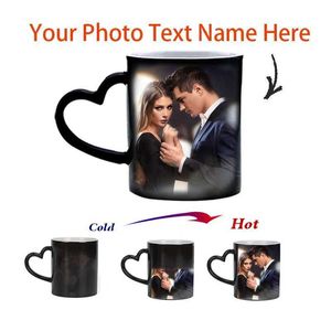 Tasses personnalisées Magic Cup personnalisés Couleurs de couleur Cup Hot Activation Toute photo ou texte imprimé sur la tasse en tant que cadeau de maman et papa J240428