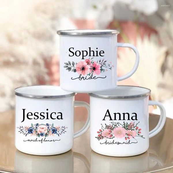 Tazas Personalizada Maid of Honor Taza personalizada Inicial y nombre Café Café personalizado Cazas al aire libre Regalos de boda para la dama de honor