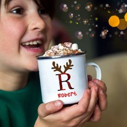 Mokken gepersonaliseerde mok aangepaste initiaal met naam koffie kopje kerstfeest Drink Cacao Juice Cups hanteren email cadeau voor kinderen 221122