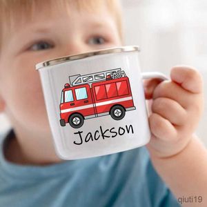 Tasses Tasse personnalisée pour enfants Voiture personnalisée au chocolat avec nom Tasse pour garçons Enfants Poignée Tasses Faveurs d'anniversaire Cadeau pour enfants R230712