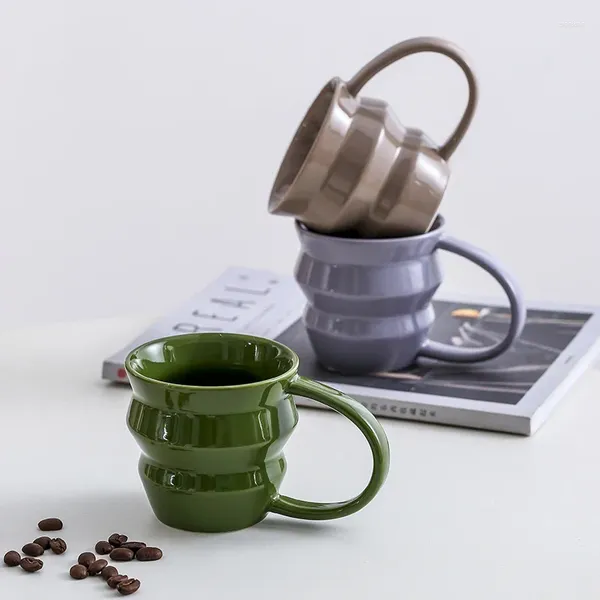 Tazas Taza personalizada Taza de café moderna simple Diseño cóncavo y convexo Material cerámico para pareja de té Burbuja de regalo