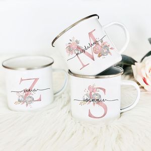 Tazas Nombre personalizado Inicial y taza Café personalizado Tazas al aire libre Aniversario Pareja Compromiso Regalo de boda 221122