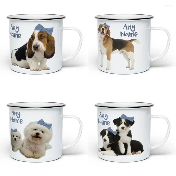 Tasses Pethyding Pet émaillé Ajouter PO et nom Gift Custom Animal Tea Coffee Milk Cerramic Creative