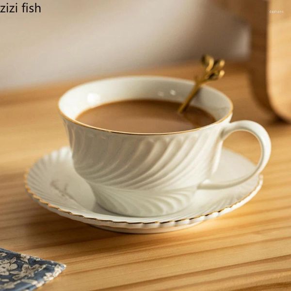 Tazas Phnom Penh Ceramic Coffee Taza Muebles para el hogar con Copa de leche Sala de té Artículos para el hogar