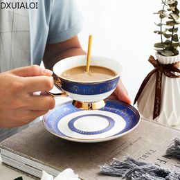 Tasses phnom penh tasse de café en anglais céramique et soucoupe set ménage simple l'après-midi camélia cuillère 200 ml dxuialoi