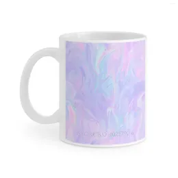 Tasses rose holographique couleur Pastel, tasse blanche imprimée, tasse de thé drôle, cadeau personnalisé café Holo