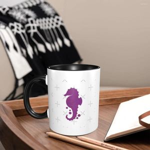 Mokken roze zeepaard aan koffie één maat Vintage glad cup lichaam