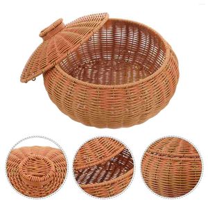 Tazas de almacenamiento de cestas de plástico para organizar la cubierta de jacinto de agua suministro de la cocina tejido con tapa