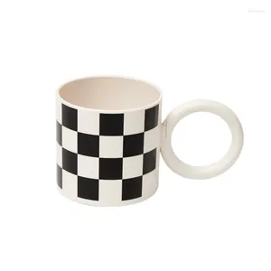 Tazas de plástico Tauca anillo Handl Coffee Milk Porcelana estampada Moderna 300 ml de dientes de mano