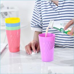 Tasses en plastique motif losange brosse tasse couleur unie brossage des dents gargarisme eau ménage salle de bain bouche goutte livraison maison jardin Ki Dhuxf