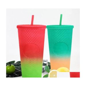 Mokken Plastic St Cup 710 ml koffie koudwater mok tuimelaar met dubbele laag durian diamant godin drop levering home tuin keuken d dhmy2