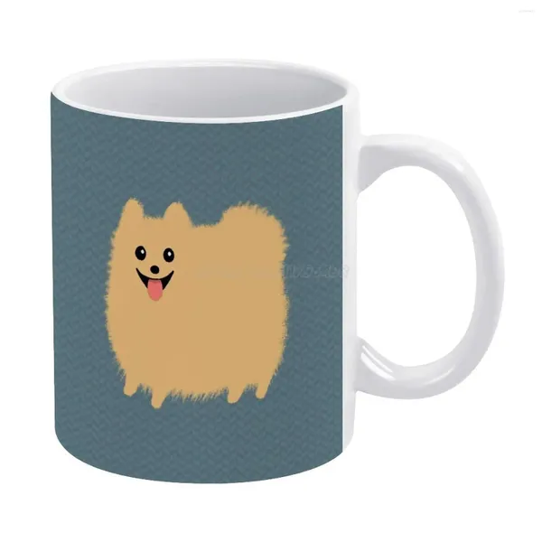 Tasses poméranien mignon caria durs mog tasse blanc tasse blanche de bonne qualité imprime 11 oz tasse de café chiens pom animaux animaux drôles